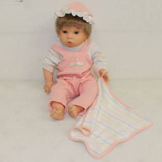 Vintage Berjusa Vinyl Baby Doll 17 " Long,  Brown Hair/eyes No Box For Repair