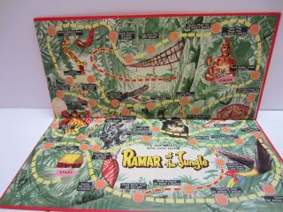 Vtg Retro Board Game Ramar Of The Jungle Board Instructions Spinner 5