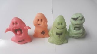 Vintage 1980s Glow Ghosts Set Of 4 - Pineapple Ind - Glow In The Dark - Canada