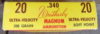 VINTAGE WEATHERBY.  340 MAGNUM AMMUNITION BOX (EMPTY) 4
