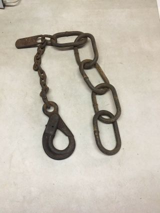 Vintage 3ft Overhead Lifting Chain 9/32” Grade Alloy Tow Chain