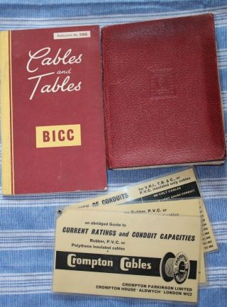 Bicc British Insulated Calendars Cables Book With 2 Other Vintage Electrical