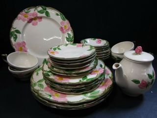 Vintage 27pc Franciscan Desert Rose Pattern Everyday Dinner Ware Made In Usa