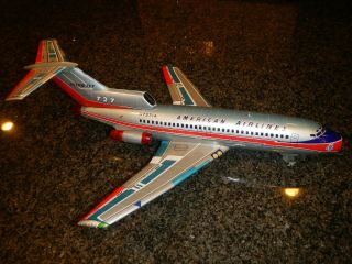 Vintage Tin Plate Toy Litho Louis Marx American Airlines Astro Jet