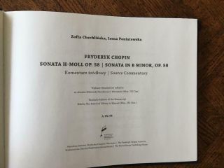 Chopin Sonata in B mi,  Opus 58.  Autograph manuscript facsimile (2005),  2 volumes 8