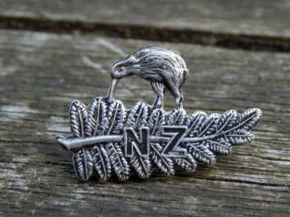 Vintage Zealand Kiwis Rugby League Sterling Silver Pin Badge