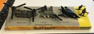 Vtg Galoob Micro Machines Military Set 2 Sky Bandits Soldiers Stealth Chinook,