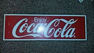 Vintage Metal Coca - Cola Sign Double - Sided Advertisement 31” Length
