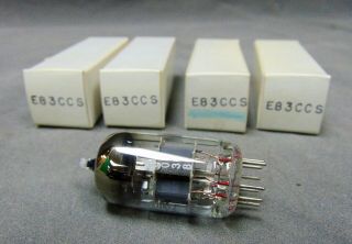 NOS TESLOVAK E83CCS Quad 4x Electron Tube Vacuum Amp Tubes 3