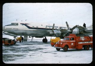(147) Vintage 1958 35mm Slide Photo - Scandinavian Airlines Plane