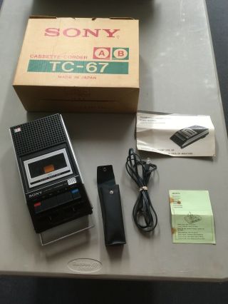 Vintage Sony Cassette Corder Tc - 67