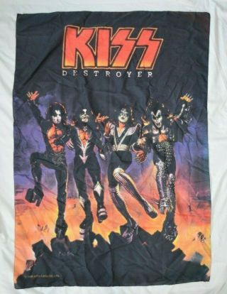 Kiss Destroyer Tapestry Banner Flag Vintage 42 " X 30 " Rock & Roll Metal 1996