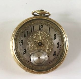 1922 Antique Gold Filled Bulova 17j Open Face Pocket Watch Thin Hi For Repair