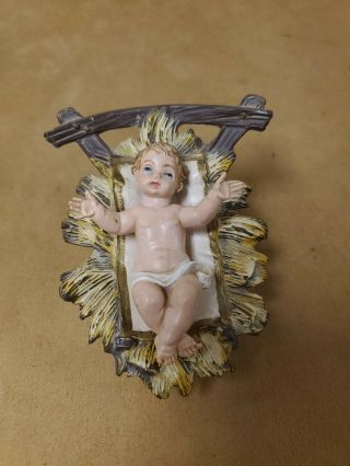 Vintage Nativity Baby Jesus In Manger Figure Italy Christmas Decoration