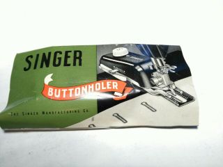 Vintage SINGER Button Holer 160743 Attachment buttonholer attachments feed cover 5