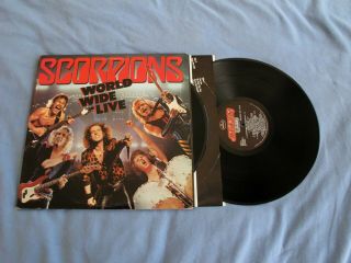 The Scorpions World Wide Live Vintage 1985 Press Double Lp
