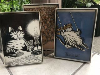 Vintage B.  Kliban Cats Stationery Blank Note Cards Catcards - 3 Partial Boxes -