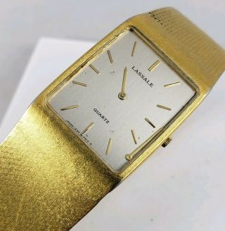 Vintage Mens Seiko Lassale Gold Plated Quartz Wrist Watch - As Found