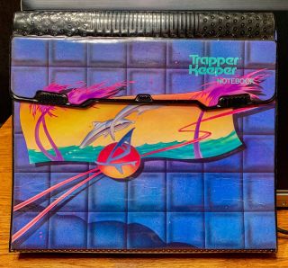 Vintage 90s Mead Trapper Keeper 3 Ring Binder Tropical Dolphin Notebook 29096