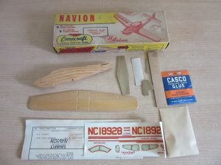 Vintage Cavacraft North American Navion S - 6 Wooden Model Airplane Kit