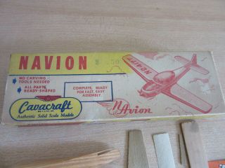 Vintage Cavacraft North American Navion S - 6 wooden model airplane kit 2