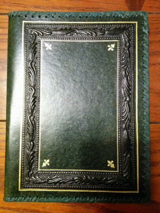 Vintage Hand Tooled Italian Made Leather Note Book Cover Folder Lido Co.  Italy