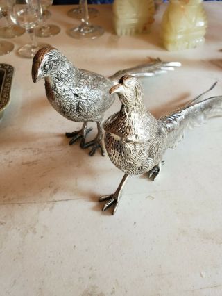 Vintage Brass Pheasant Figures