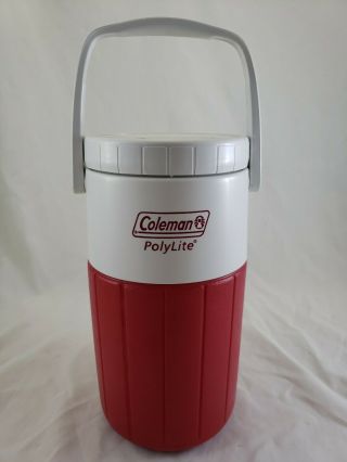 Vintage 1994 Coleman Polylite 1/2 Gallon Water Cooler Jug 5590 Red & White