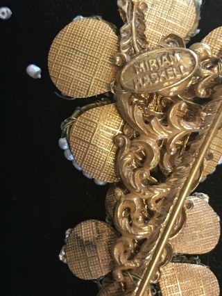 Vintage Signed Miriam Haskell Rhinestone Seed Pearl Brooch Pin Earrings Repair 6