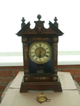 Vintage Mahogany Non Striking Bracket Clock