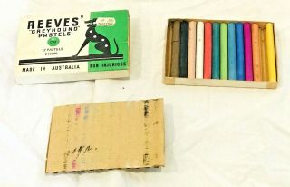 Vtg Reeves Greyhound 12 Pastels E 15096 Made In Australia 1950s 1960s