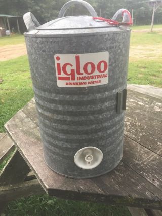 Vintage 5 Gal Galvanized Igloo Water Cooler