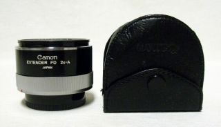 Vintage Oem Canon Focal Length Extender Fd 2x - A Film Lens Adapter W/case Japan