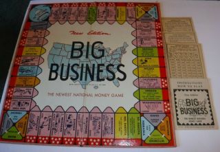 Vintage 1936 Big Business Board Game Instructions & Board Only Transogram Co.