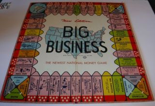 Vintage 1936 Big Business Board Game Instructions & Board Only Transogram Co. 2