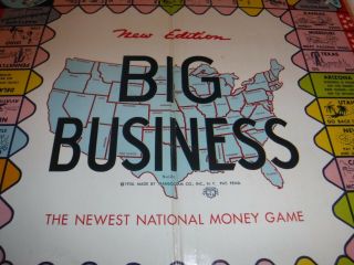 Vintage 1936 Big Business Board Game Instructions & Board Only Transogram Co. 4