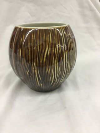 Vintage Hall Pottery 1877 Coconut Cup Glass Mug Bowl Ceramic Tropical Tiki