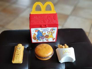 Vintage Mcdonalds Happy Meal Plastic Box 1989 Fisher Price With Hamburger Fries