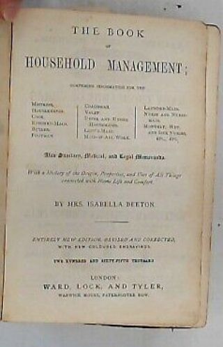 MRS.  BEETON ' S BOOK OF HOUSEHOLD MANAGEMENT Hardback MRS.  ISABELLA BEETON - H24 2