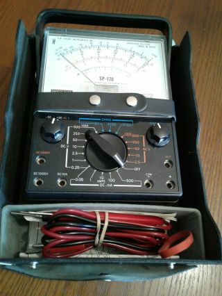 Vintage Analog Multi - Meter Sperry Sp - 170 W/case (also Fits Sp - 160) For Ham Radio