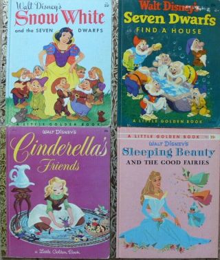 4 Vintage Little Golden Books Walt Disney 