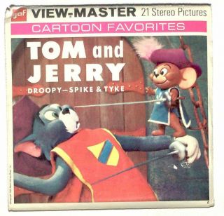 Vintage Gaf View Master Tom & Jerry Reel Set Droopy Cartoon Spike & Tyke Old,