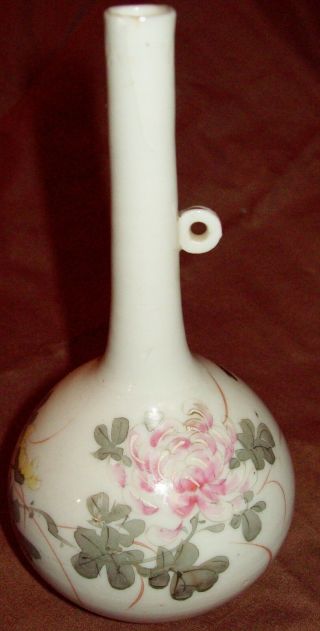 Vintage Ceramic Bud Vase Hand Painted Flowers Birds China Japan