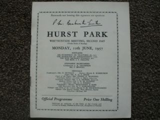 vintage Hurst park horse racing programmes 1950s/60s 3