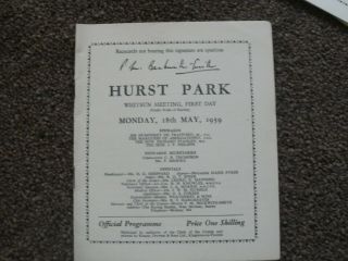 vintage Hurst park horse racing programmes 1950s/60s 6