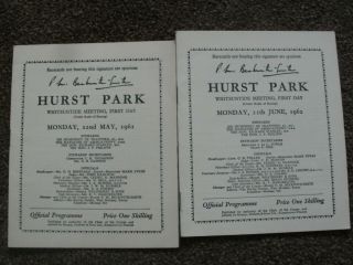 vintage Hurst park horse racing programmes 1950s/60s 7