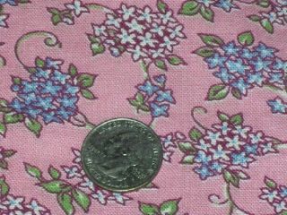 Full Vintage Feedsack: Little Blue and White Flowers on Pink 2