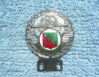 Vintage 1960s Ancient Order Of Foresters Car Badge - St.  Christopher/enamel Emblem
