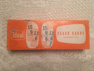 Vintage Ideal School Supply Company Subtraction Flash Cards Complete Set