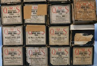 20 Vintage Autograph Player Piano Rolls QRS In Boxes L.  Cook & Others [C] 3